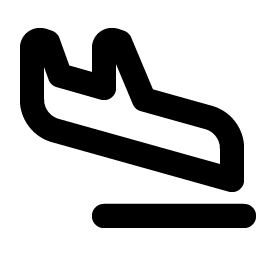 airplane landing bold icon