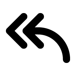 arrow bend double up left bold icon