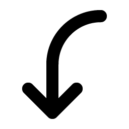 arrow bend left down bold icon