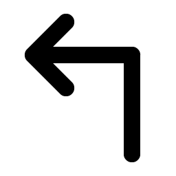 arrow elbow up left bold icon