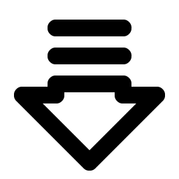 arrow fat lines down bold icon