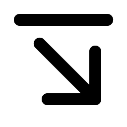 arrow line down right bold icon