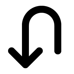 arrow u left down bold icon
