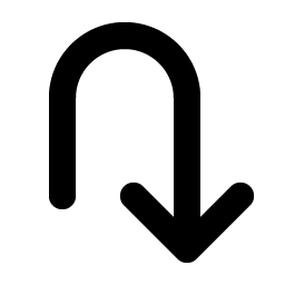 arrow u right down bold icon