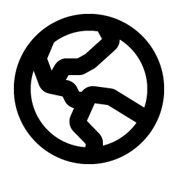 globe hemisphere west bold icon