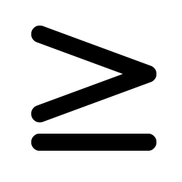 greater than or equal bold icon
