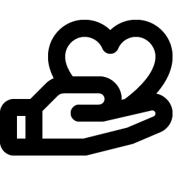 hand heart bold icon
