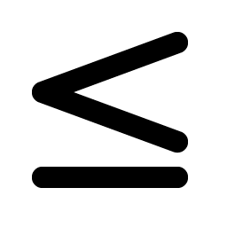 less than or equal bold icon