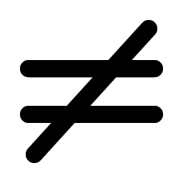 not equals bold icon