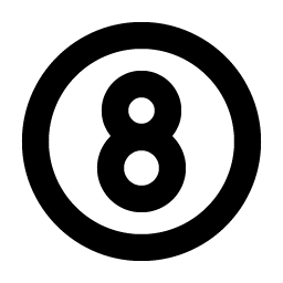 number circle eight bold icon
