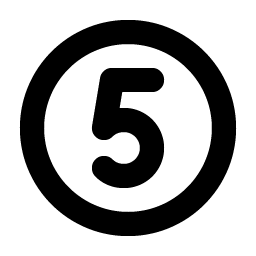 number circle five bold icon