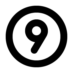 number circle nine bold icon