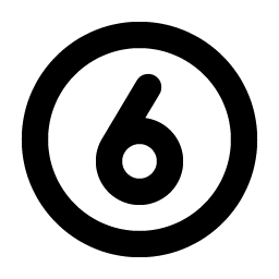 number circle six bold icon