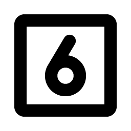 number square six bold icon