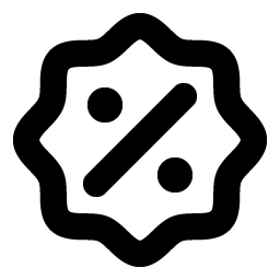 seal percent bold icon