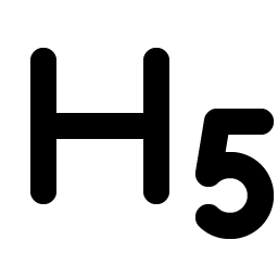 text h five bold icon