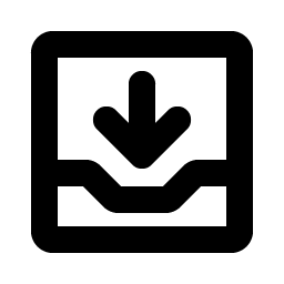 tray arrow down bold icon