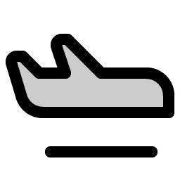 airplane in flight duotone icon