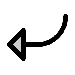 arrow bend down left duotone icon