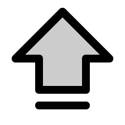 arrow fat line up duotone icon