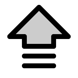 arrow fat lines up duotone icon