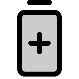 battery plus vertical duotone icon