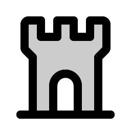 castle turret duotone icon