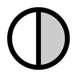 circle half duotone icon