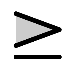 greater than or equal duotone icon