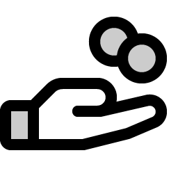 hand coins duotone icon