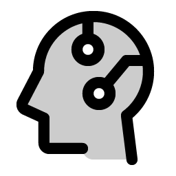 head circuit duotone icon