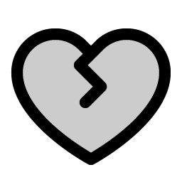 heart break duotone icon