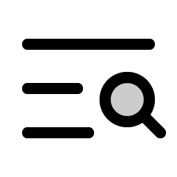 list magnifying glass duotone icon