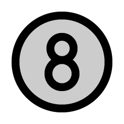 number circle eight duotone icon