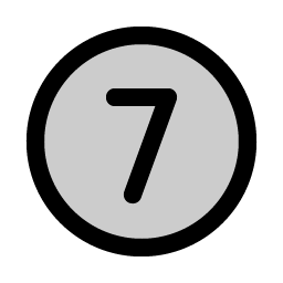 number circle seven duotone icon