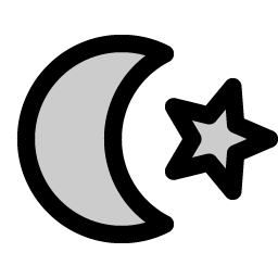 star and crescent duotone icon