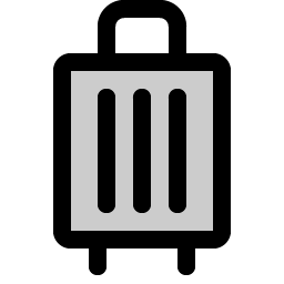 suitcase rolling duotone icon