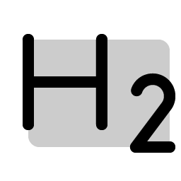 text h two duotone icon