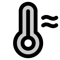 thermometer hot duotone icon