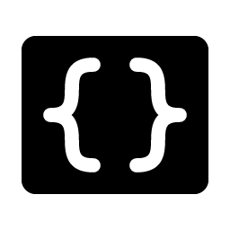 brackets curly fill icon
