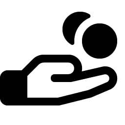 hand coins fill icon