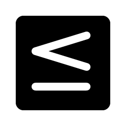less than or equal fill icon