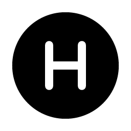letter circle h fill icon