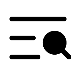 list magnifying glass fill icon