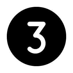 number circle three fill icon