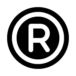 trademark registered fill icon