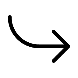 arrow bend down right light icon