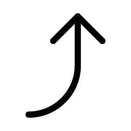 arrow bend right up light icon