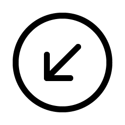 arrow circle down left light icon