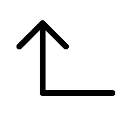 arrow elbow left up light icon